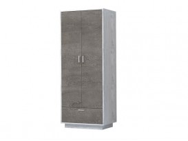 Шкаф 2-х дверный с ящиком ШК-1 Эго бетон светлый-камень темный на цоколе