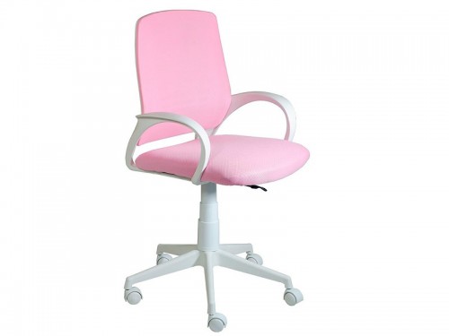 Кресло детское Ирис White сетка розовая
