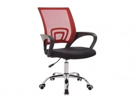 Кресло офисное ОС-9030 хром черный-красный