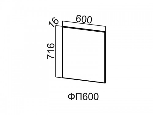 Фасад для посудомоечной машины 600 ФП600 Вектор 600х716х16