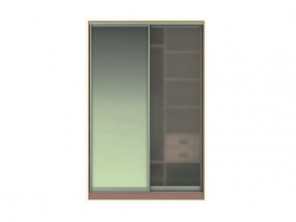 Фасад Джонни Вариант 6: БЗ (Зеркало) + БС (Стекло матовое Сатин)