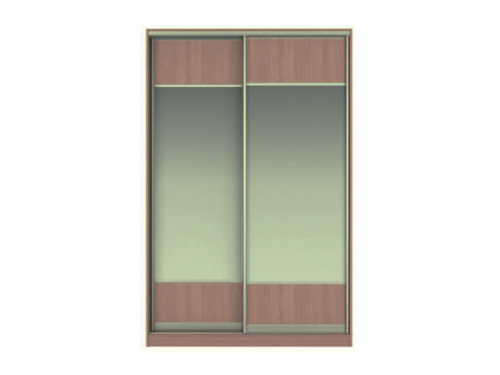 Фасад Жаклин Вариант 4: МВ (вставки ЛДСП + Зеркало) + МВ (вставки ЛДСП + Зеркало)