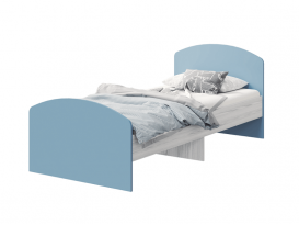 Кровать 900 Стич ясень анкор светлый-серо-голубой