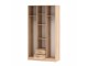 Шкаф 3-х дверный с зеркалом Беатрис Трио с 2 ящиками дуб сонома-белый глянец