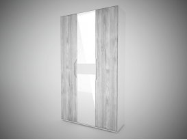 Шкаф 3-х створчатый с 2 зеркалами Соренто Белый-МДФ Рамбла ШхВхГ 1200х2132х450 мм