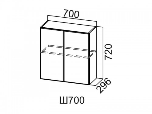 Шкаф навесной 700 Ш700 Вектор 700х720х296