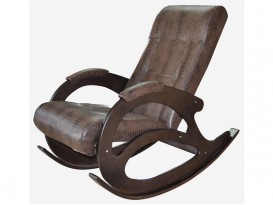 Кресло-качалка К 5-1 кожзам крокодил коричневый